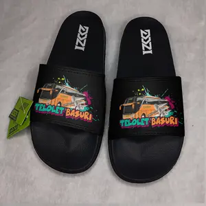 Sandal Selop anak keren telolet basuri / sendal slip on bus telolet virall tanpa hak slipon Fashion