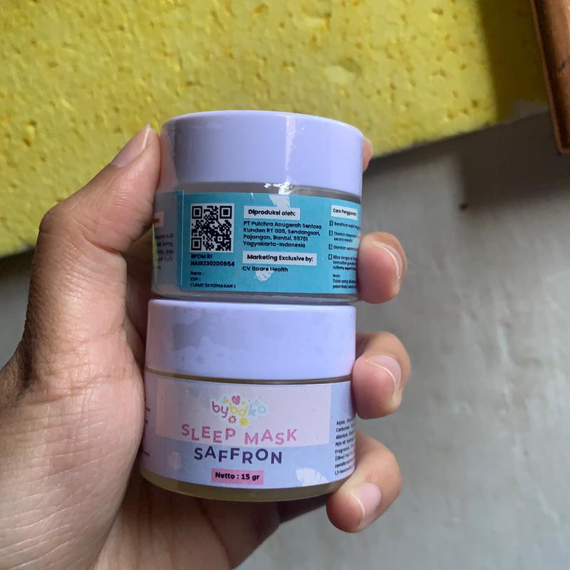 BYBDKA Sleeping Mask Bybdka SleepMask Bybdka id Berjerawat Bruntusan Berminyak Mencerahkan Saffron Honey Olive Oil Coconut Oil 5