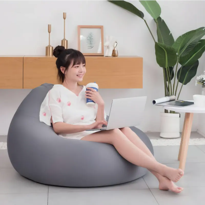 Ghế lười hạt xốp 3ii Home hình trái lê chống thấm Size XL120x130cm L100x120cm M80x100cm S70x80cm Sofa lười, Ghế lười tựa lưng chất liệu sử dụng cao cấp. s of a đệm lười  cho người lớn bean bag giường 1