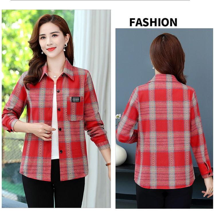 Product Introduction of Áo Sơ Mi Kẻ Sọc, Thời Trang Của Mẹ, Dáng Rộng Rãi Và Bó Sát, Dành Cho Phụ Nữ, Phong Cách Hàn Quốc, Áo Mặc Bên Ngoài Dễ Phối Đồ Thích Hợp Cho Phụ Nữ Trung Niên Top Women 15
