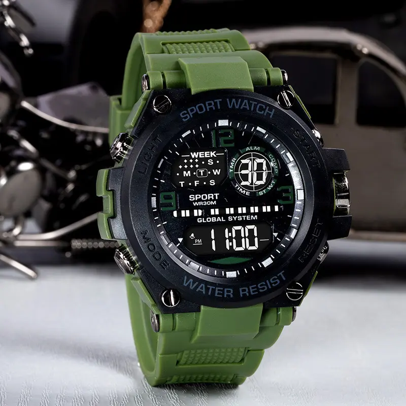 Jam Tangan Lelaki, Jam Tangan Digital Pelbagai Fungsi, Kalis Air, Berkilau, dengan Jam Penggera, Jam Tangan Elektronik, untuk Lelaki Watches