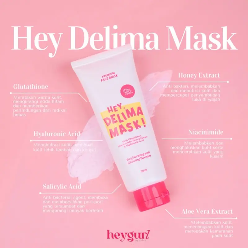 HEYGURL MASK DELIMA MATCHA PREMIUM FACE MASK HEY MATCHA DELIMA MASK MASKER WAJAH CLAY MASK BY HEYGURL 50ML 3
