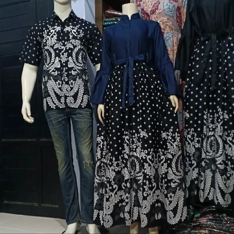 COUPLE GAMIS ALL SIZE KEMEJA PENDEK BALOTELLI SILVER 2