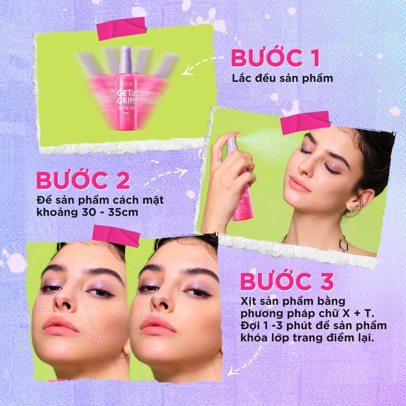 Xịt Khóa Makeup DAZZLE ME Xịt Cố Định Lớp Trang Điểm Lâu Trôi Và Kiểm Soát Dầu Dưỡng Ẩm Trên Da Makeup Setting Spray Dewy Matte 60ml Cosmetic Nữ Women Mỹ Phẩm 4