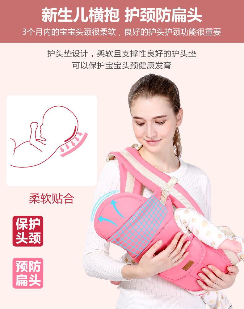 Product Introduction of In Stock Baby out Shoulder Strap Free Hands Baby Hold Shoulder Strap in Stock Baby out Shoulder Strap Free Hands Baby Hold Shoulder Strap Baby Shoulder Strap Waist Stool Front and Back Two Use Multi-Functional Newborn Baby Child Baby Horizontal Front Hold 6