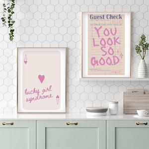 Letter & Heart Pattern Unframed Painting, 2 Counts/set Modern Trendy Wall Art Artist Posters, Bedroom Decor, Wall Art Decor for Home Living Room Office