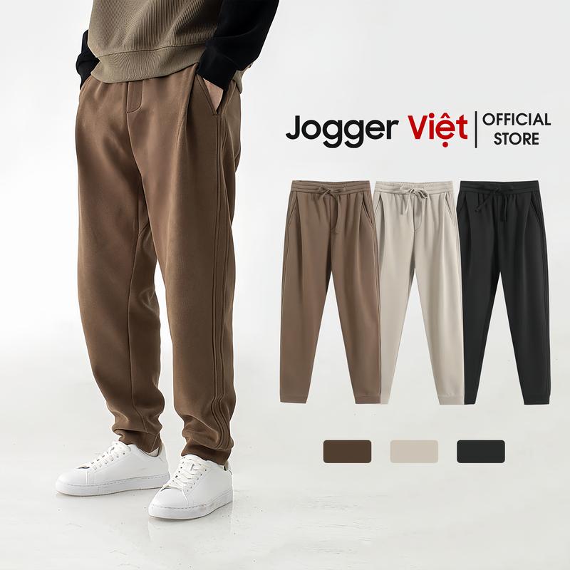 Quần Jogger Nỉ Túi Chéo Nam Nữ Ống Jogger Unisex Bo Gấu Cao Cấp, Quần Nỉ 2 Da 300gsm Mặc 3 Màu Thể Thao J02 Jogger Việt Sport Gym