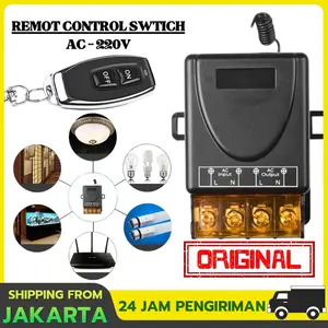 Remote Controll Wireless Relay Switch AC 220V DC 12V 1CH Remote Control Saklar Lampu on off Peralatan Kabel Listrik
