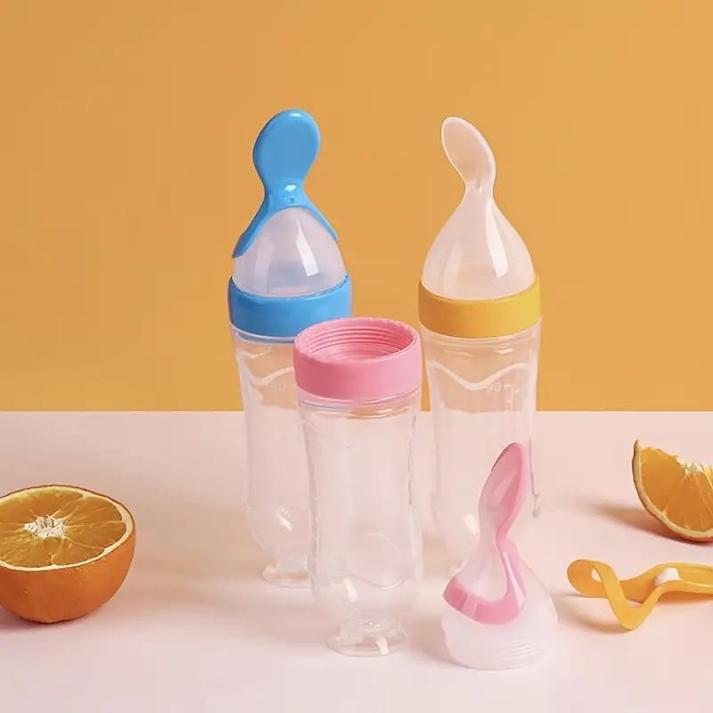 Random Color Silicone Baby Feeding Spoon, Baby Food Dispensing Spoon, Feeding Accessories for Baby Boys and Girls 4