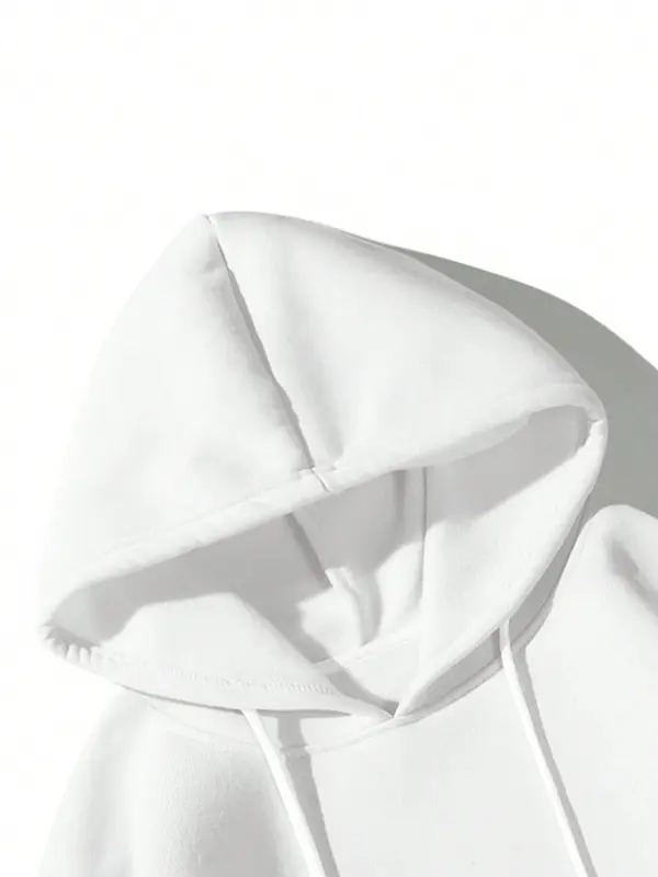 Men's Letter Print Drop Shoulder Hoodie, Fashion Casual Drawstring Pocket Hooded Sweatshirt for Daily Holiday Outdoor Wear, Men Clothes for Fall & Winter 2