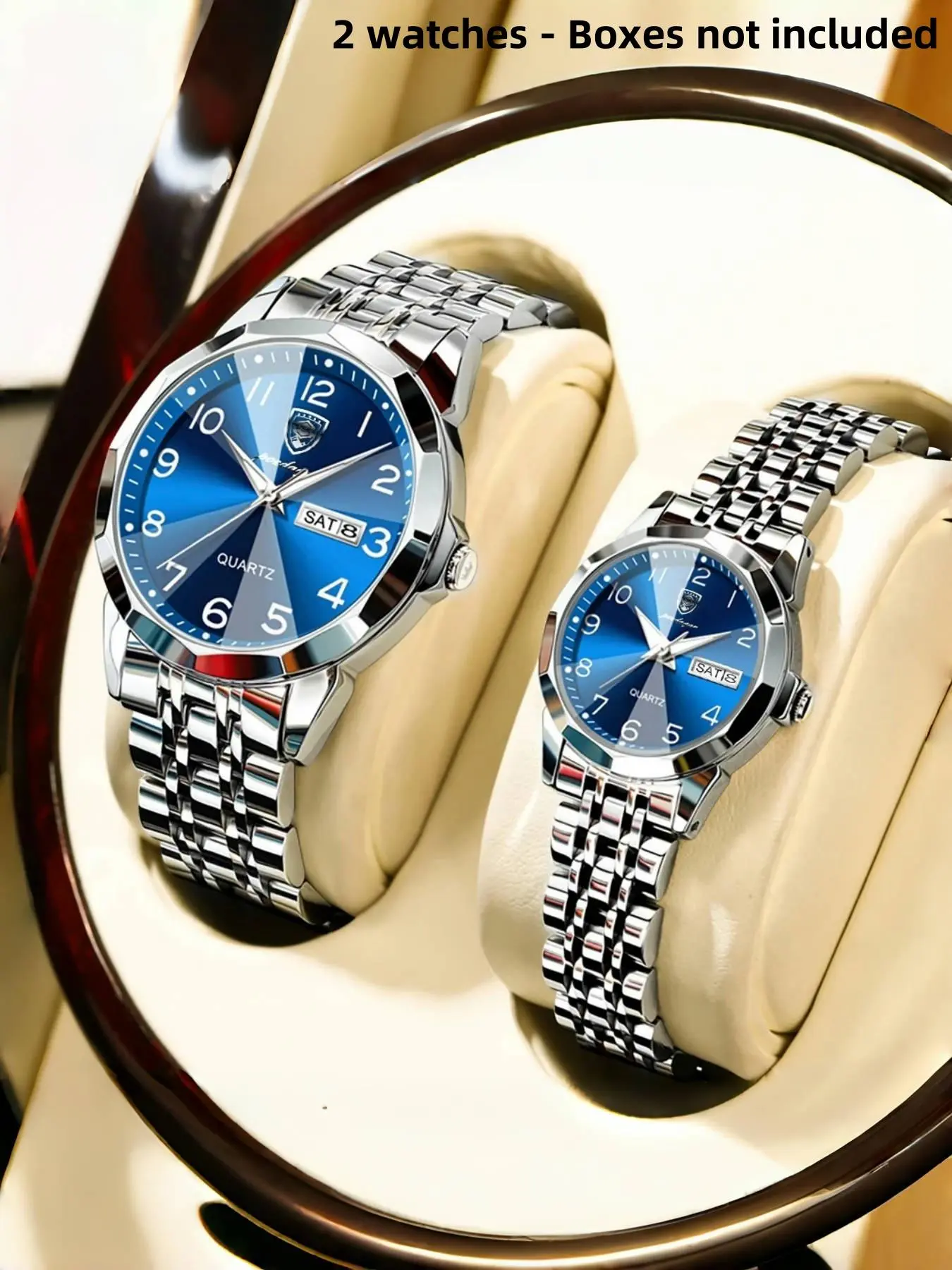 Fashion Couple Watch, Trendy Original Quartz Watch, Waterproof Night Light Date Week Couple Watch, Suitable for Daily Matching, Best Gift