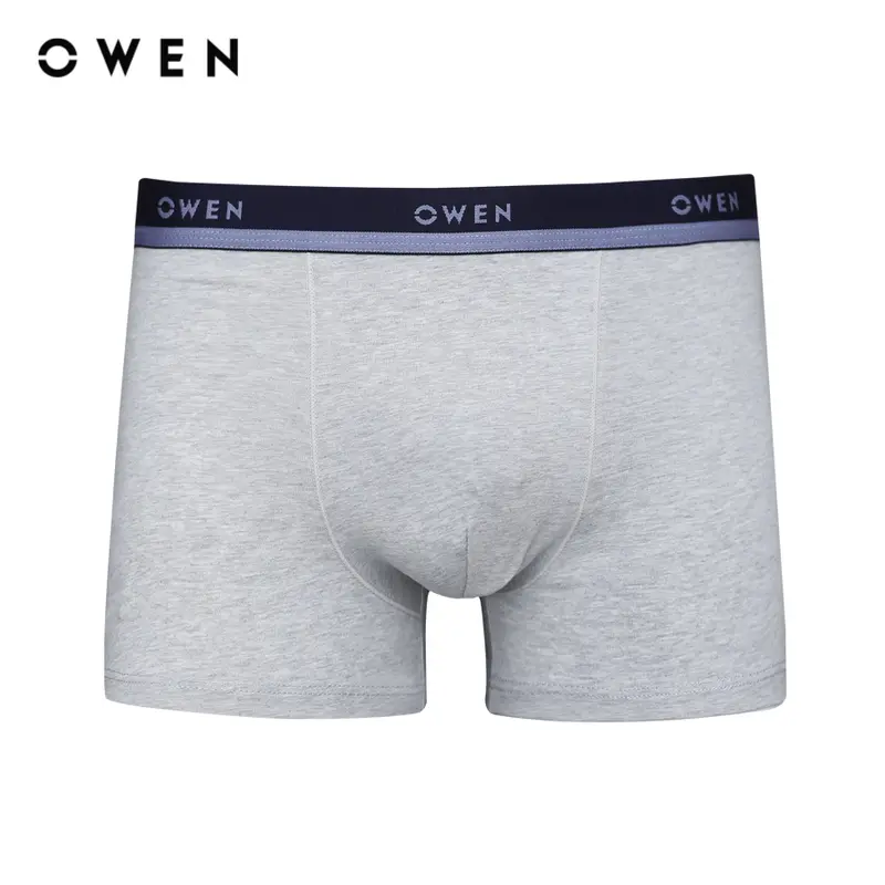 OWEN - Quần lót Boxer Nam QLB232411 màu Xám Melange chất liệu Cotton Spandex Hoạ tiết Trơn Menswear 0