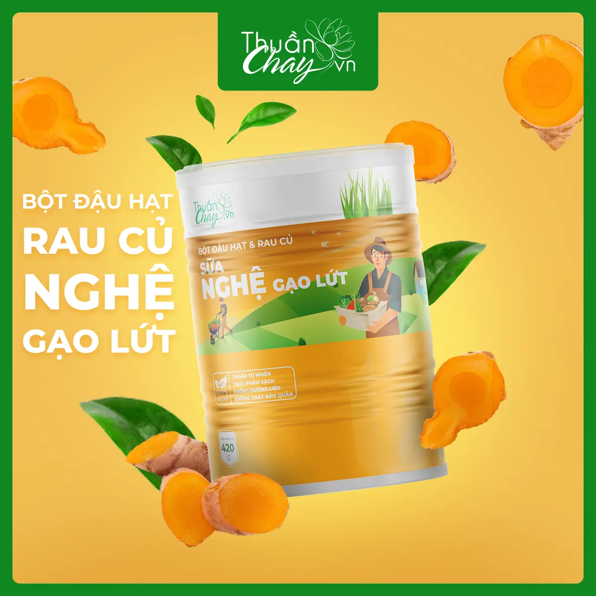 SỮA NGHỆ GẠO LỨT 420g - Bột ngũ cốc đậu hạt rau củ