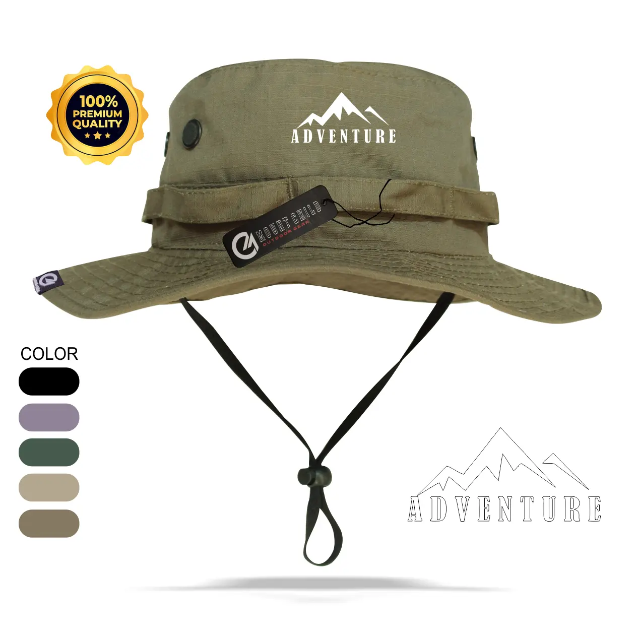 Topi Gunung Original Mountchil unisex Logo Adventure Kode 0010 Nyaman Pria Wanita Cepat Kering Berpori Outdoor