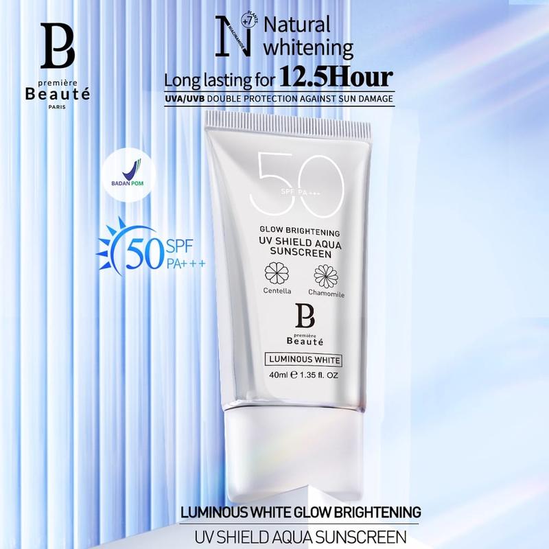 ( BUNDLE ) Premiere Beaute Sunscreen SPF 50 PA+++ 40ml (BPOM ) isi 3pcs Sun creen No White wajah UV Shield Sun protect sunblok badan sunblcok wajah Luminous Tabir Surya Perlindungan Sinar UV Murah banget Semua Jenis Kulit sanscren 3
