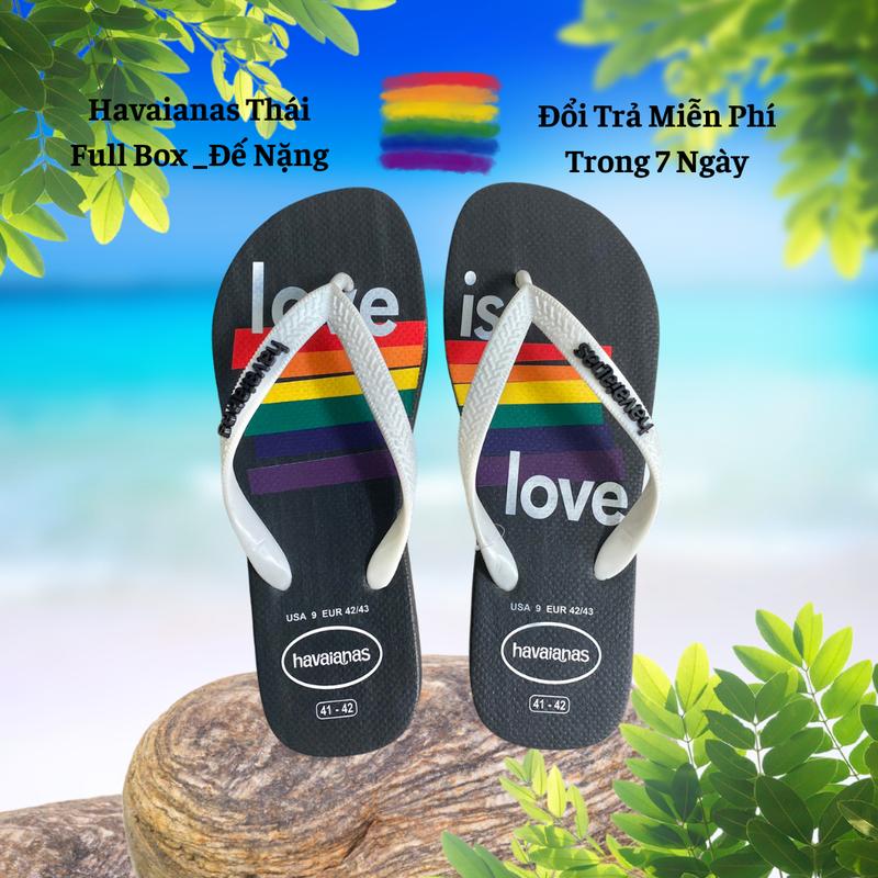  Dép Kẹp-Tông FullBox Dép Nam Havana Love is Love  Đế Cao Su Nguyên Khối Chống Trơn Trượt Lâu Mòn Thích Hợp Đi Biển-Đi Mưa 