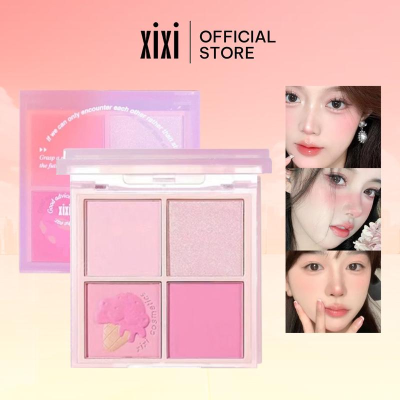 Bảng phấn má 4 màu XIXI Go For The Sunset 4 Color Blush Palette má hồng bắt sáng highlight XIXI48