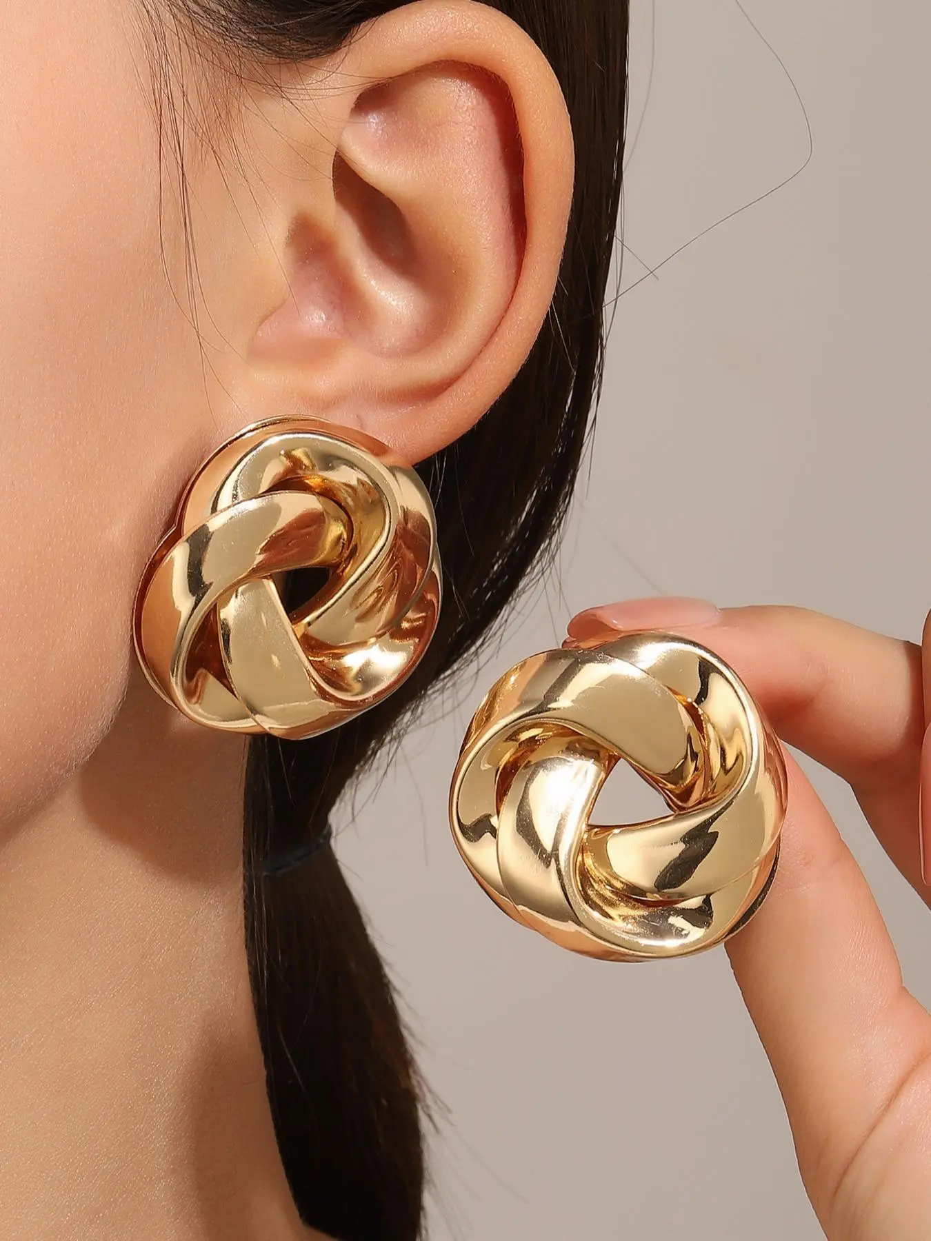 , Gifts for WifeKnot Design Stud Earrings, Fashionable Earrings Jewelry for Women, Daily Clothing Decor, Trendy All-match & Exquisite Jewelry for Birthday Gift