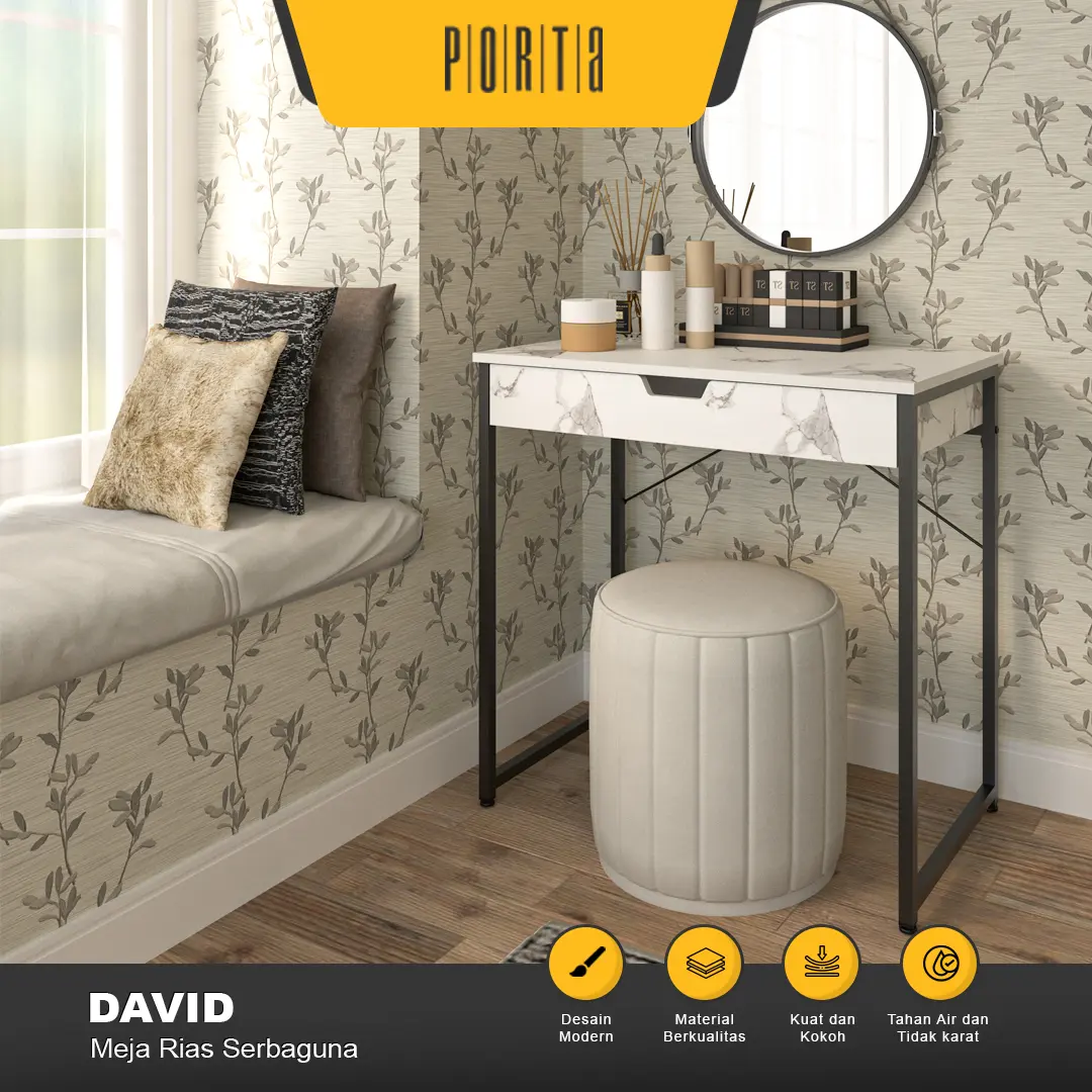 PORTA – MEJA BELAJAR / MEJA KERJA / MEJA RIAS / MEJA MINIMALIS DAVID