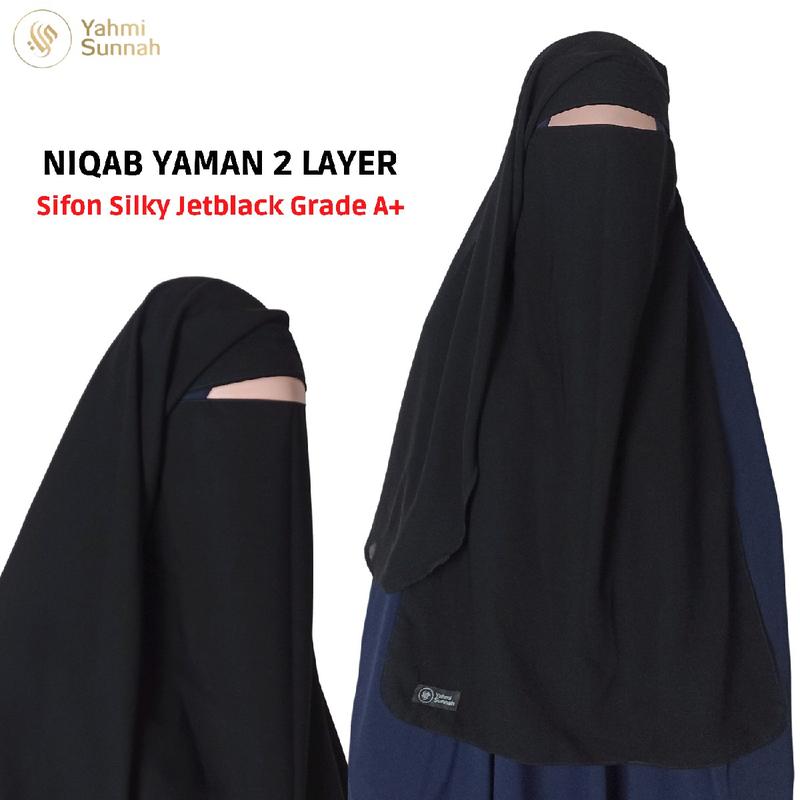 Cadar Yaman Niqab Yaman Niqob Yaman Purdah 3 Layer Long Yaman Niqob Safar Bisa COD 4