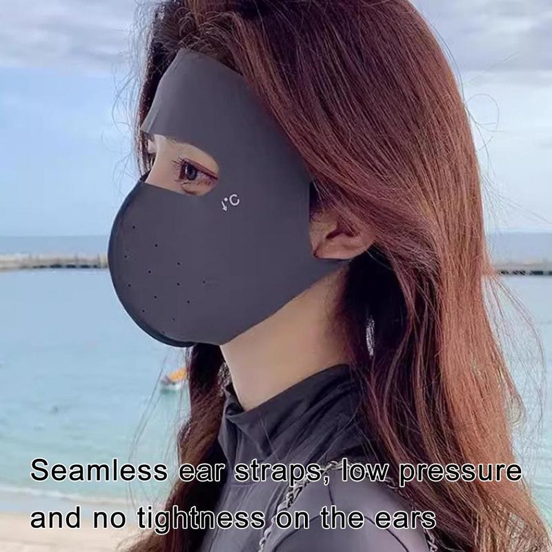 Product Introduction of 1pc Summer Ice Silk Sunscreen Mask Full Face Sun Protection Mask Forehead Facial Gini Thin Section Breathable Anti Ultraviolet Mask 16