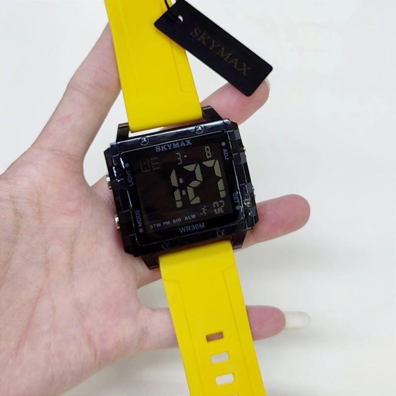 JAM TANGAN ORIGINAL WANITA SKYMAX DIGITAL CASE TRANSPARAN RUBBER Digital 1