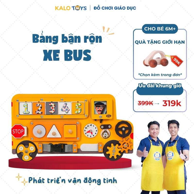 Bảng bận rộn Xe Bus Gỗ KALOTOYS BB63 - Đồ Chơi Giáo Dục Phát Triển Toàn Diện cho Bé