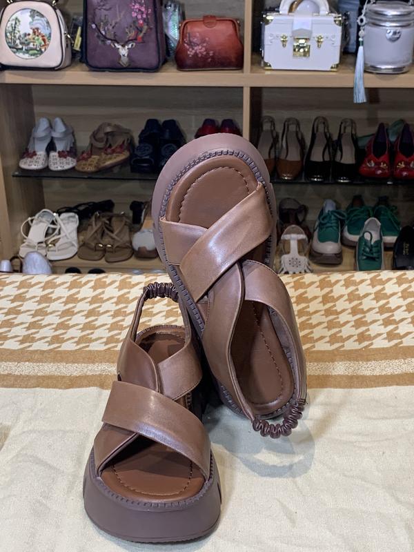 G019 GIÀY SANDAL NỮ DA BÒ CAO CẤP  ĐẾ BÁNH MÌ CLASSIC 3