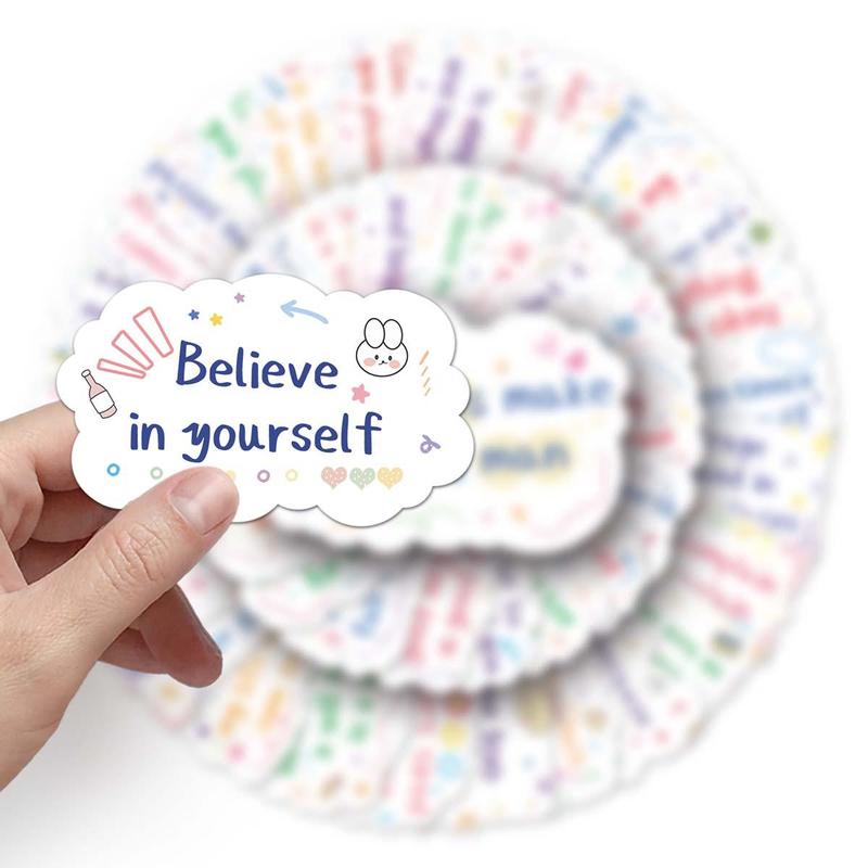 100pcs Motivational English Graffiti Pattern Sticker, Creative Graffiti Decorative Sticker For Computer, Notebook, Luggage, Refrigerator 7