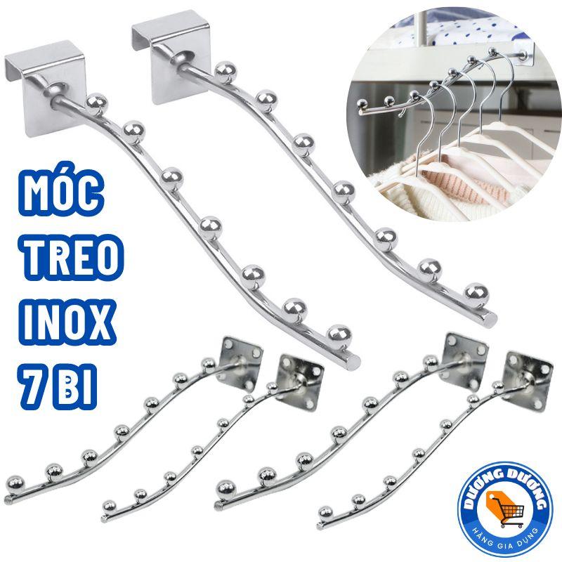 SET 2 Móc Bi Gắn Tường , Gắn Tủ Thép Không Gỉ - Thanh INOX Treo Treo Quần Áo Gắn Tường Loại 7 Bi - Tay Bi Đóng Tường Treo Đồ Tặng Kèm Ốc Vít Cao Cấp Treo Tường móc  treo moc treo