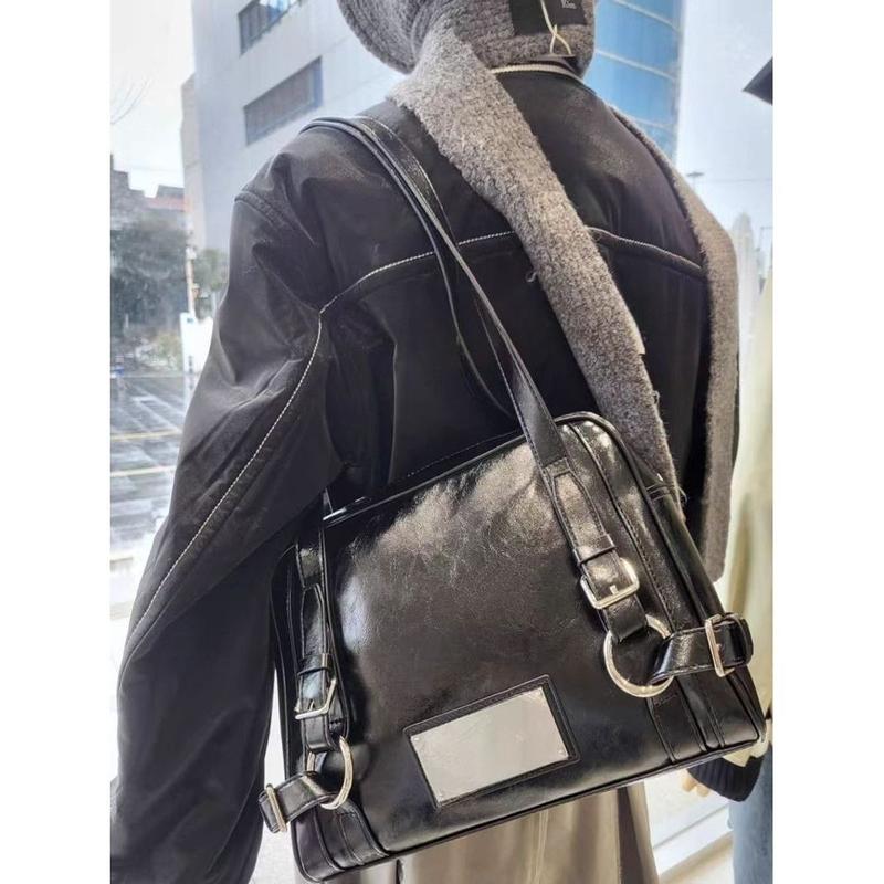 2025 South Korea New Shoulder Motorcycle Bag Special-Interest Design Bowling Bag Commuter Large Capacity Totes Vintage Handbag 2