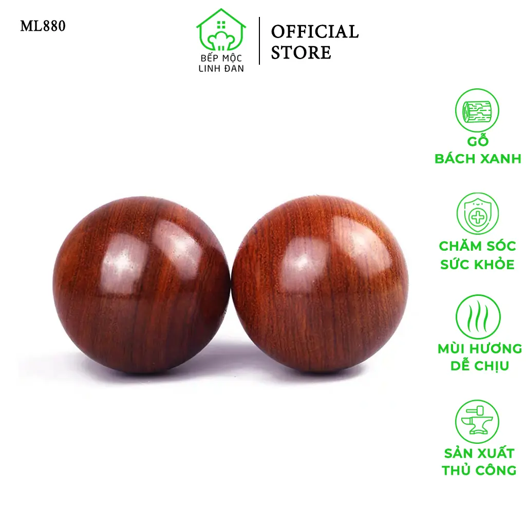 COMBO 2 Quả Bi Lăn Tay Mát Xa Gỗ Hương Đỏ (Đủ Size) - Giúp Chống Mỏi Toàn Diện [ML880]