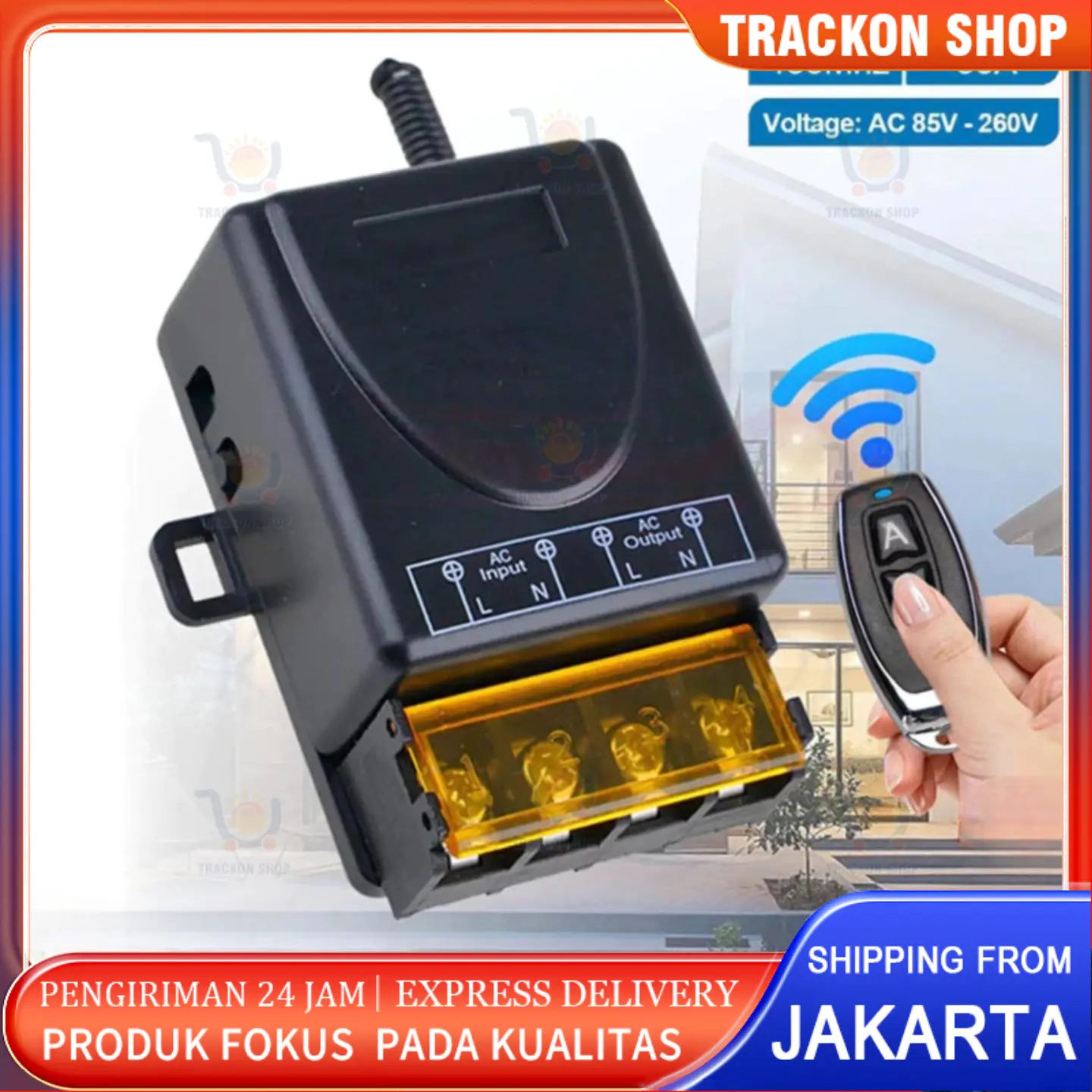 Wireless Remote Control Switch 1 Channel! (AC 85-256V). Termasuk Remote ...