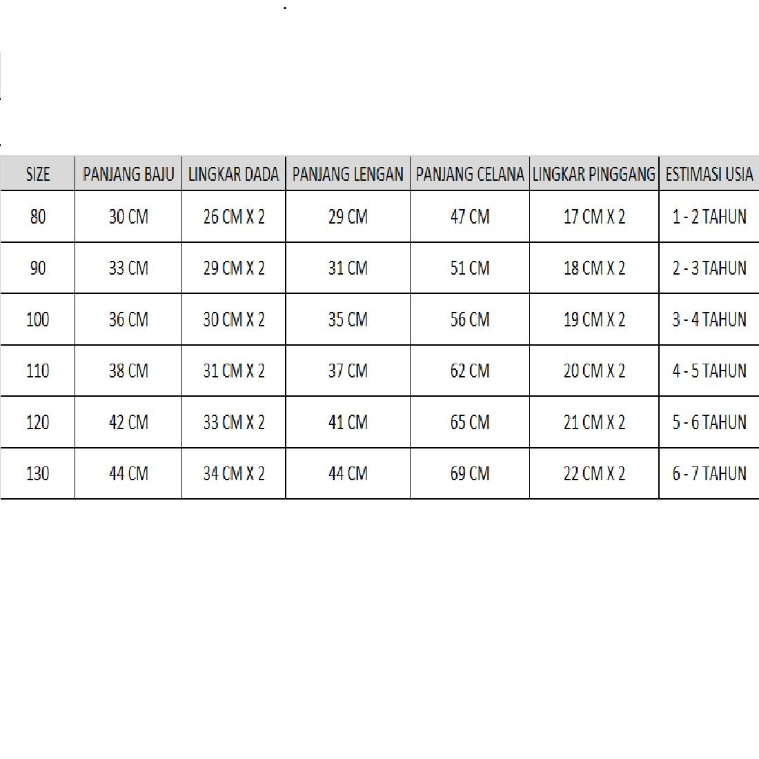 SETELAN BAJU ANAK PEREMPUAN ONE SET PRICILIA PITA PIYAMA BAJU TIDUR