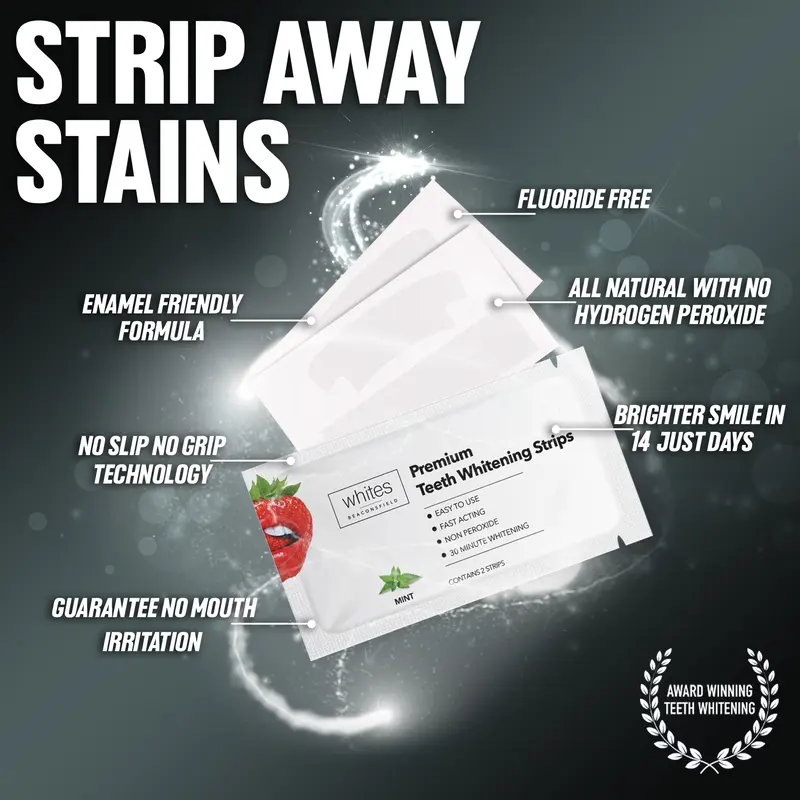 [Free Shipping] Teeth Whitening Strips, 28 Strips (14 Day Treatment) Non Peroxide, Sensitivity Free, Vegan 3