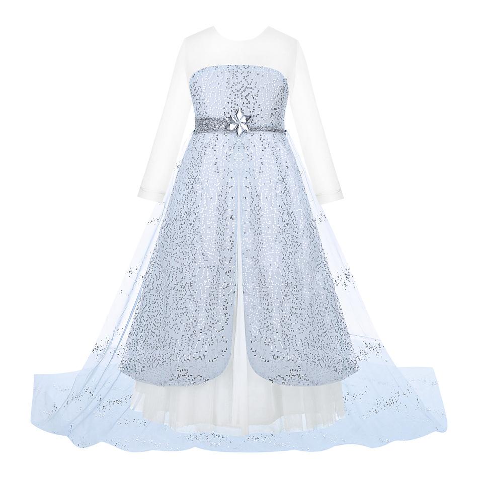 Frozen Little Sequin Elsa Princess Dress Elsa Long Sleeve Dress Halloween  Costume Full Set Accessories - TikTok Shop Singapore