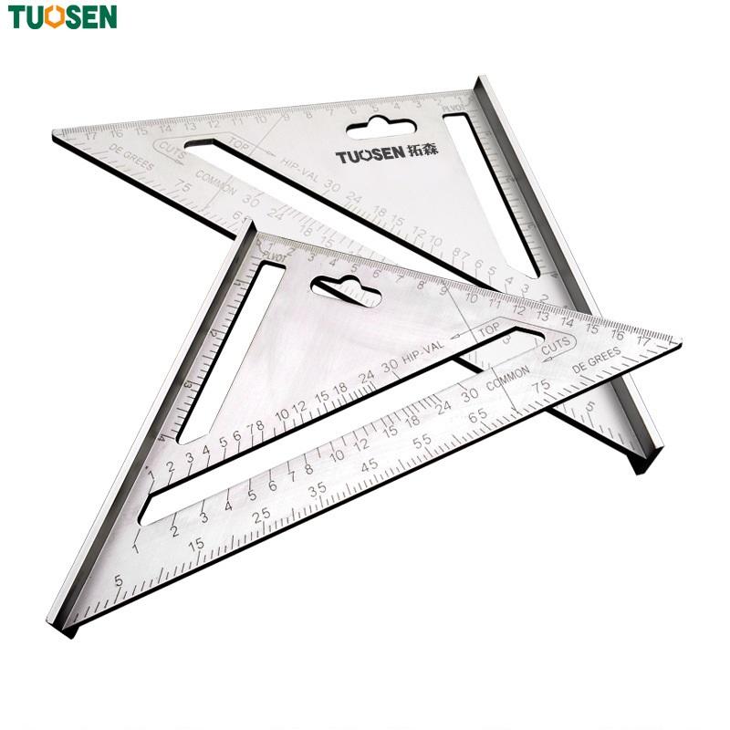 Thước ke góc vuông nhôm đúc eke tam giác đo góc đa năng 45 độ hàng chính hãng TUOSEN