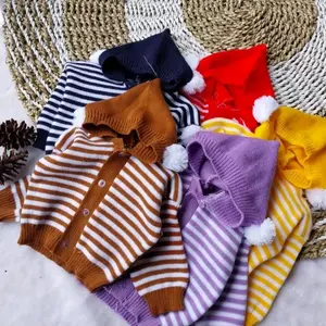 Sweater Rajut Hoodie POMPOM SALUR