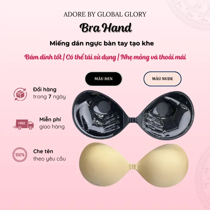 [ DEAL HỜI CHỐT NGAY] Áo Dán ADORE dán Nhũ Hoa Bra Hand nâng, độn và tạo khe. có kèm dây, Dán Ngực Cực Chắc, Dễ Dàng Sử Dụng Nữ Cotton 0