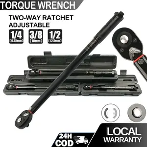 Torsi Preset Torsi 1/4 3/8 1/2 Drive Persegi 5-210Nm Dua Arah Yang Tepat Ratchet Wrench Tire Repair Tool Perbaikan Spanner Kunci Alat