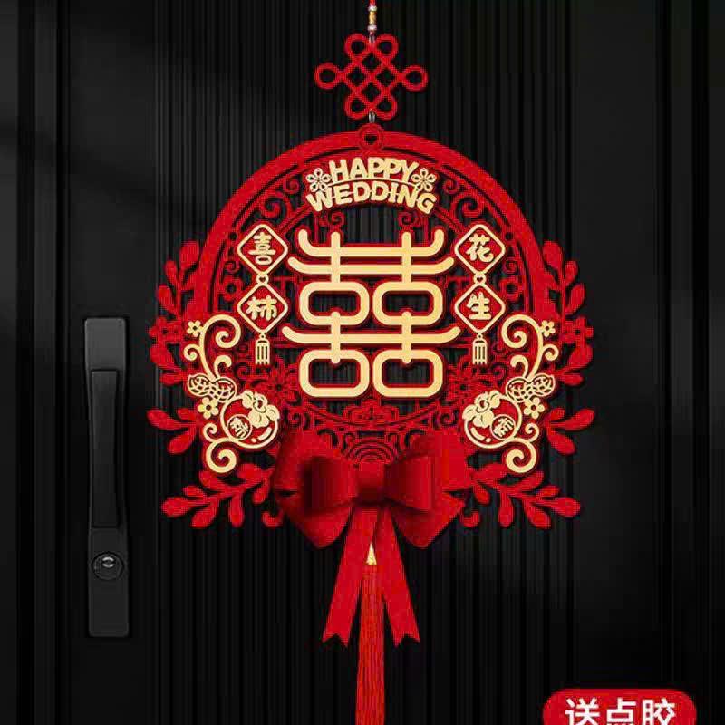 Chữ hỷ đám cưới 3D vải nỉ Cao Cấp dùng trang trí đám cưới, phòng cưới Party Home 1