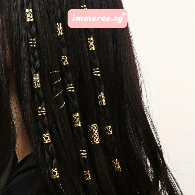Set 30 - 90pcs Nẹp Tóc Dreadlock Màu Vàng Kẹp Tóc Mini Tạo Kiểu Tóc Cá Tính Hiphop NEP-GOLD