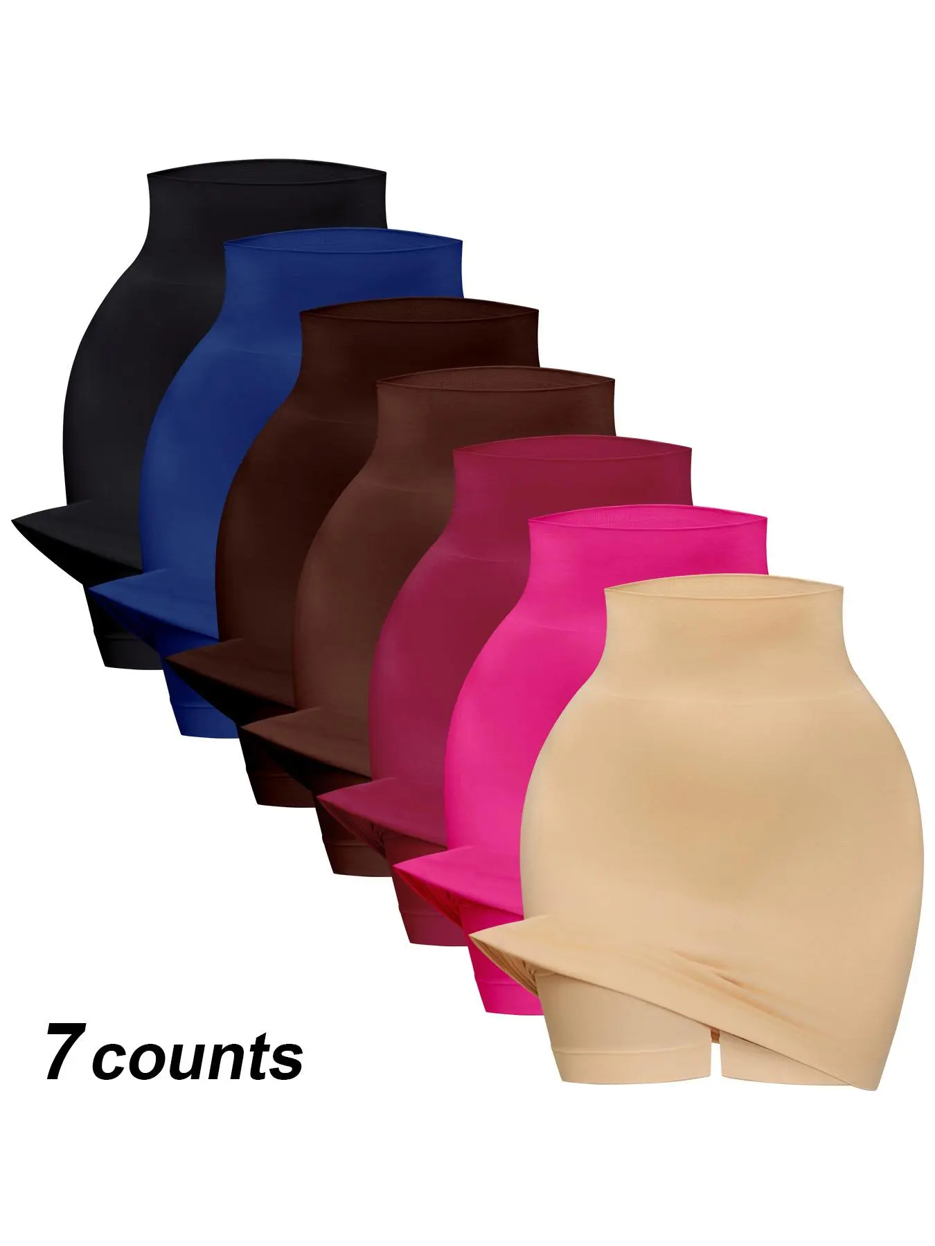 Women's Solid Color High Waist Shapewear Slips, Tummy Control Butt Lifting Shapewear Bottoms, Ladies Shapewear for All Seasons