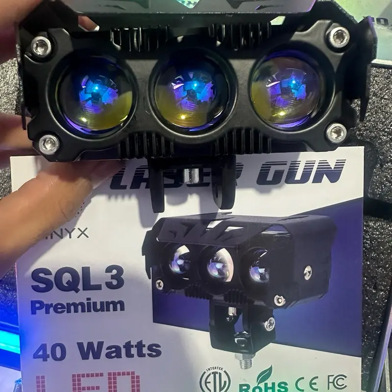 LAMPU TEMBAK CSP LASERGUN 2 WARNA PUTIH KUNING 60WATT + KIPAS PENDINGIN Lampu Sorot Car Kabel 1