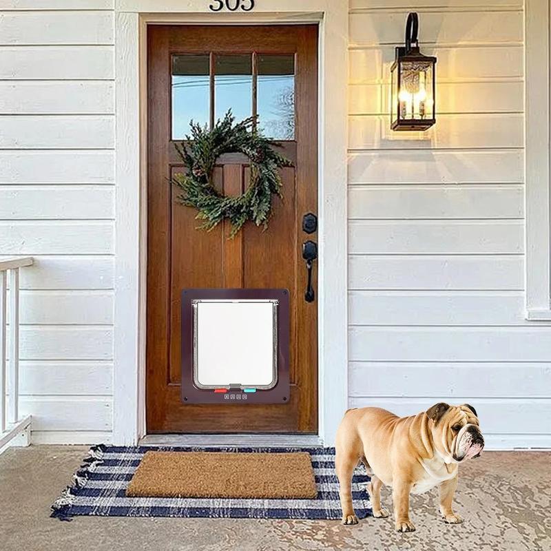 Product Introduction of Trap DoorSmart Pet Door 4 Way Lock Security Flap Sliding Door Controllable Switch Cat Puppy Safety Gate Dog Kitten Flap Door Pet Supplies 12