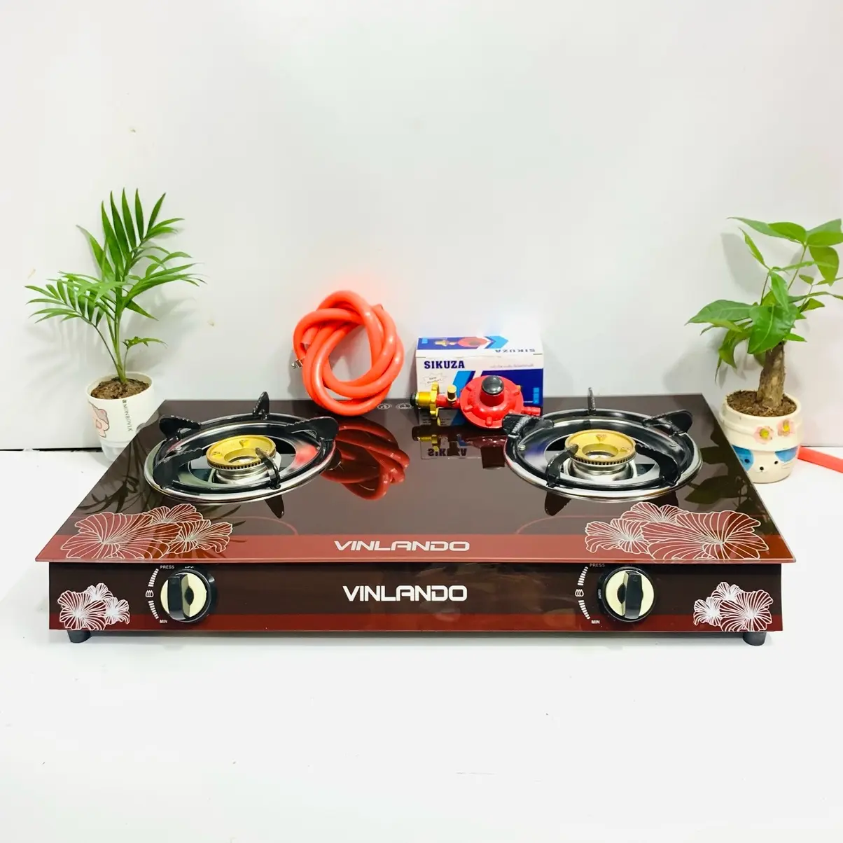 COMBO Bếp gas đôi VINLANDO VN-70C+ 1 Bộ van gas SIKUZA Tự động ngắt + Kèm dây gas 1.5CM