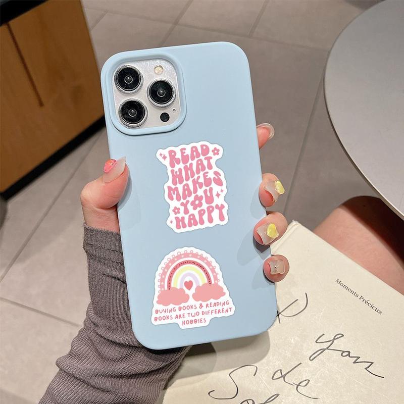Cartoon Reading Book Pattern Car Sticker, Waterproof Self Adhesive Decor Paper, Car Decor Sticker for Gift Greeting Card Water Bottle Laptop Phone 5