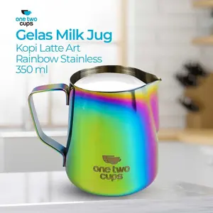 One Two Cups Milk Jug Pitcher Susu Latte Art Espresso Stainless Steel - 10084 - Tinari
