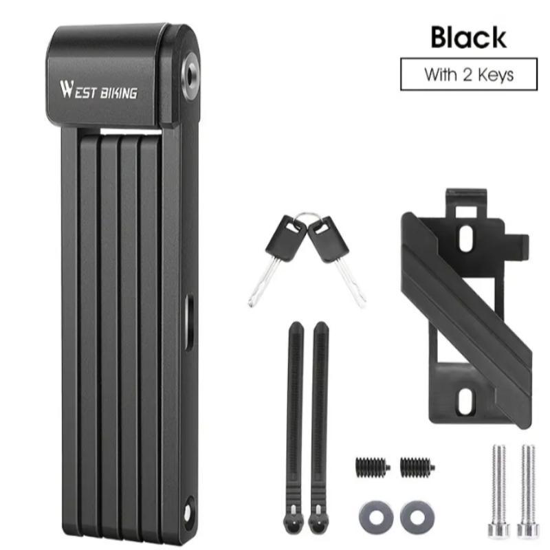 Portable Foldable Bike Lock with 2 Keys, Durable Anti-theft Bike Lock, Bicycle Lock for Electric Bike, Mountain Bike & Road Bike 0