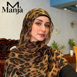 Selendang Cetakan Leopard Tudung Cotton Rayon Corak Shawl Panjang Untuk Wanita Muslim Hijab Ringan Nipis Dan Bernafas 180x90cm scarf
